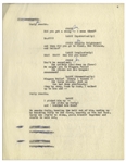 Moe Howard's 8pp. Partial Script From ''Gents Without Cents'' -- The Popular ''Niagara Falls'' Vaudeville Scene, Later Edited by Moe, Including Changing Curly's Name to Curly Joe -- Very Good